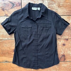 Joanna Women's Black Size M Button-Up Dress Shirt
